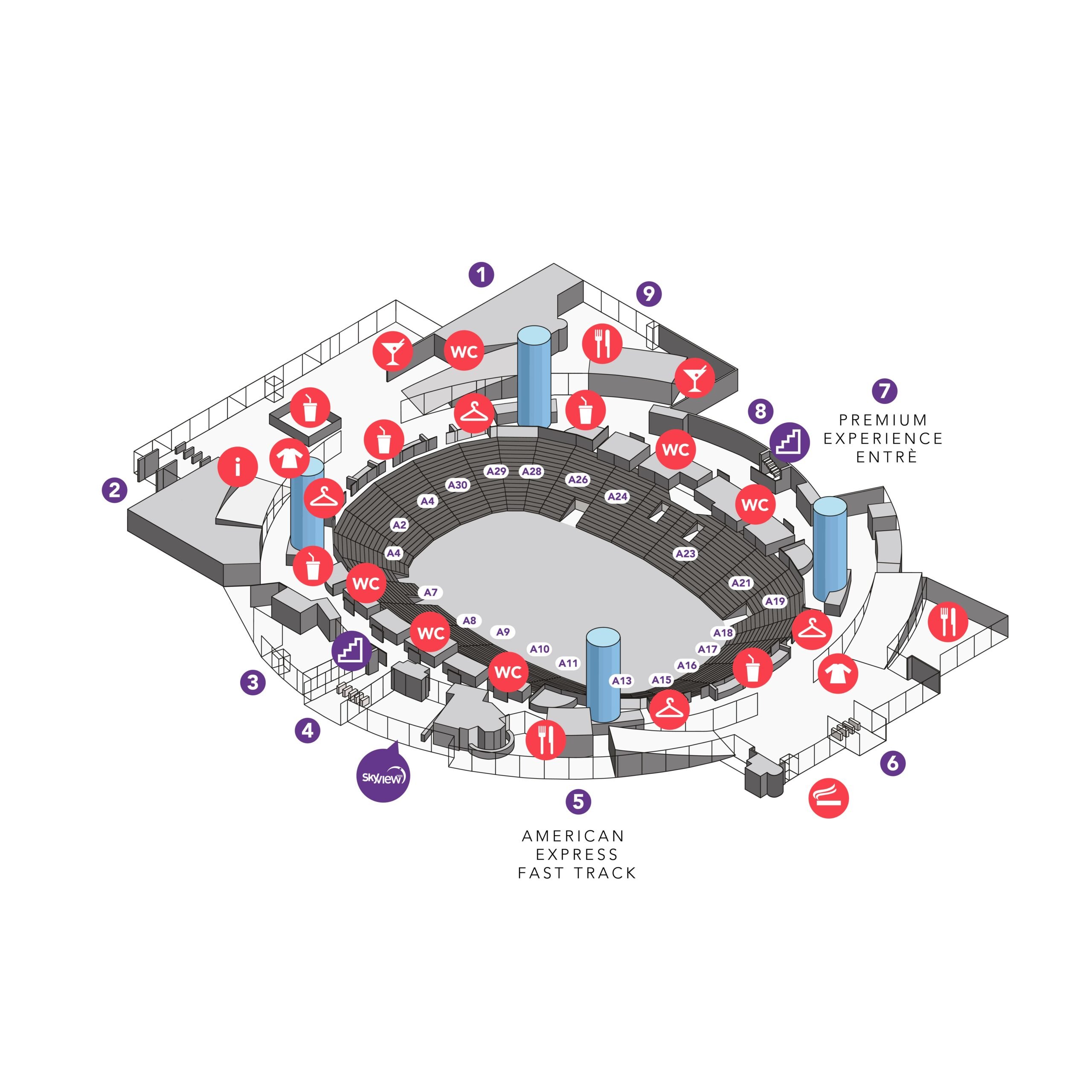 Avicii Arena – områdeskarta plan a