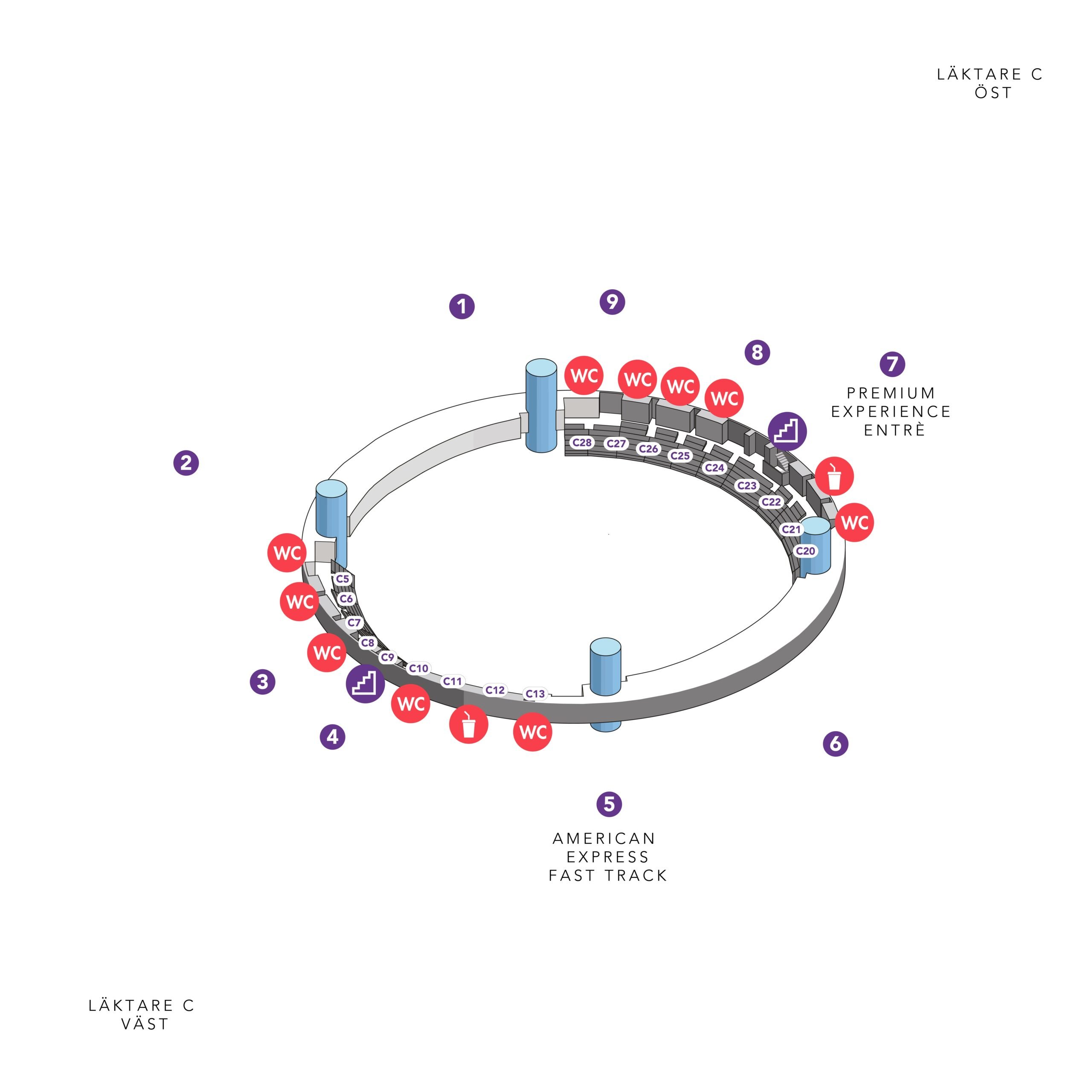 Avicii Arena – områdeskarta plan c